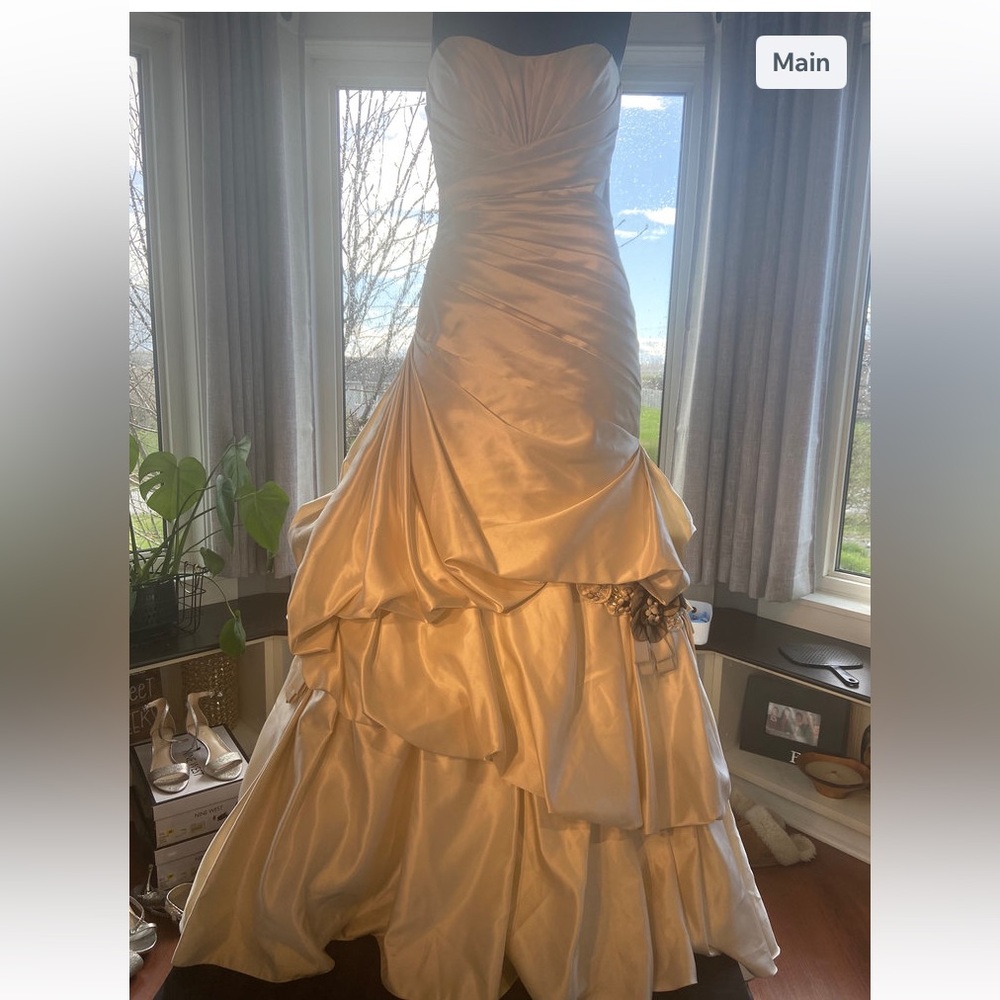 Essence of Australia Ivory Satin with Black Hiding Flowers